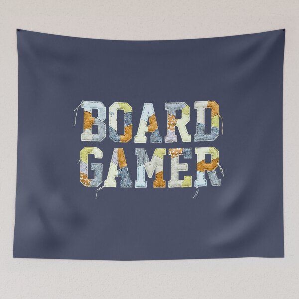 Item preview, Patchwork Collegiate Text Board Gamer Blue Orange designed and sold by TackyTime.
