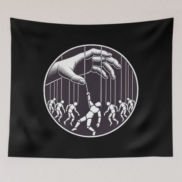 Item preview, Dark Puppet Strings Manipulation Control Art designed and sold by InkNovaLab.