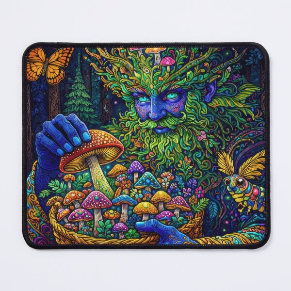 Item preview, Lab Visions 071: Psychedelic Forest Shaman with Mushrooms and Moth designed and sold by The Psychedelic Anarchist.