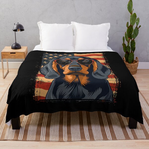 Item preview, Funny Black and Tan Coonhound 4th July USA Flag America Mom Dad Kids designed and sold by rafaeltto.