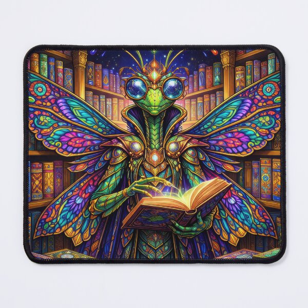 Item preview, Lab Visions 72: Psychedelic Moth Wizard in Magical Library designed and sold by The Psychedelic Anarchist.