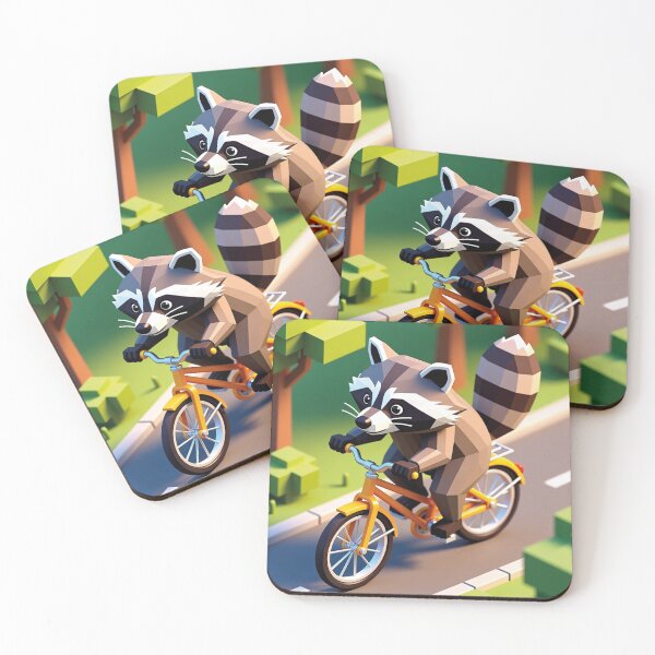 Item preview, Raccoon on Bicycle – Cute Funny Cycling Animal Cartoon Design designed and sold by MerlinWear.