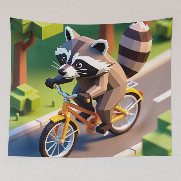 Item preview, Raccoon on Bicycle – Cute Funny Cycling Animal Cartoon Design designed and sold by MerlinWear.