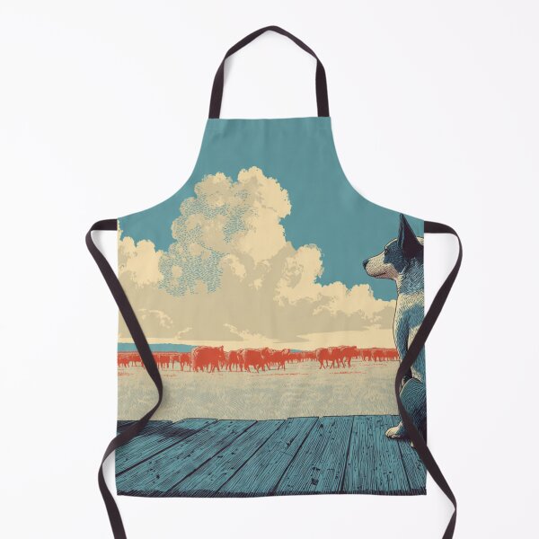 Item preview, Blue Heeler Cattle Ranch Art designed and sold by Cosmic Cactus.