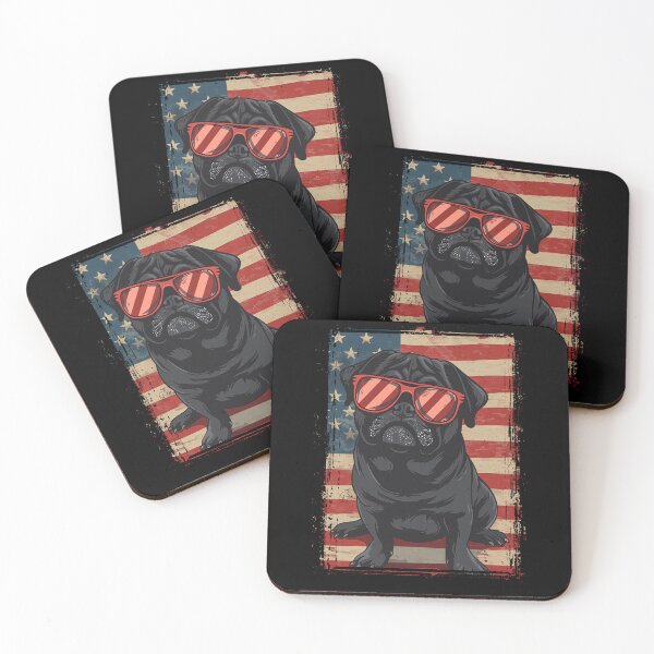 Item preview, Funny Black Pug 4th July USA Flag America Mom Dad Kids designed and sold by rafaeltto.