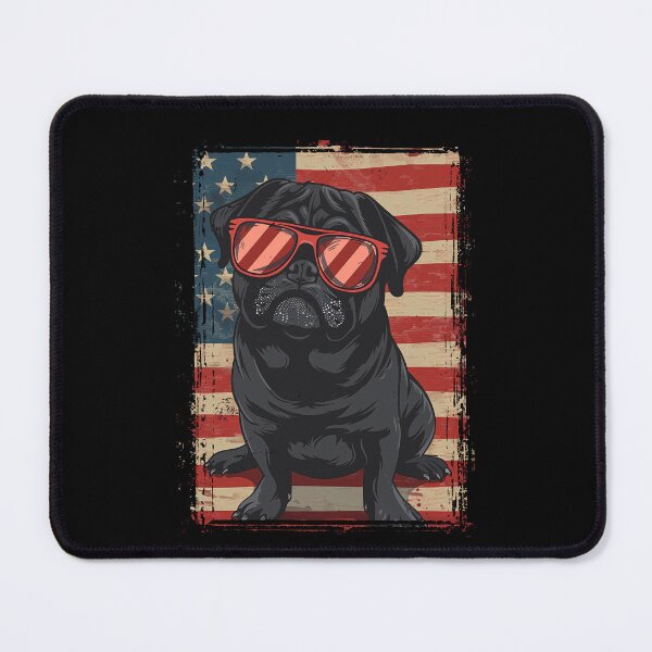Item preview, Funny Black Pug 4th July USA Flag America Mom Dad Kids designed and sold by rafaeltto.