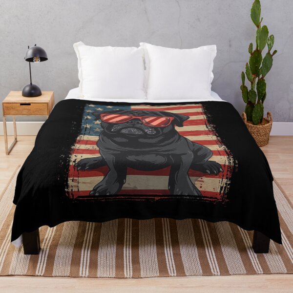 Item preview, Funny Black Pug 4th July USA Flag America Mom Dad Kids designed and sold by rafaeltto.