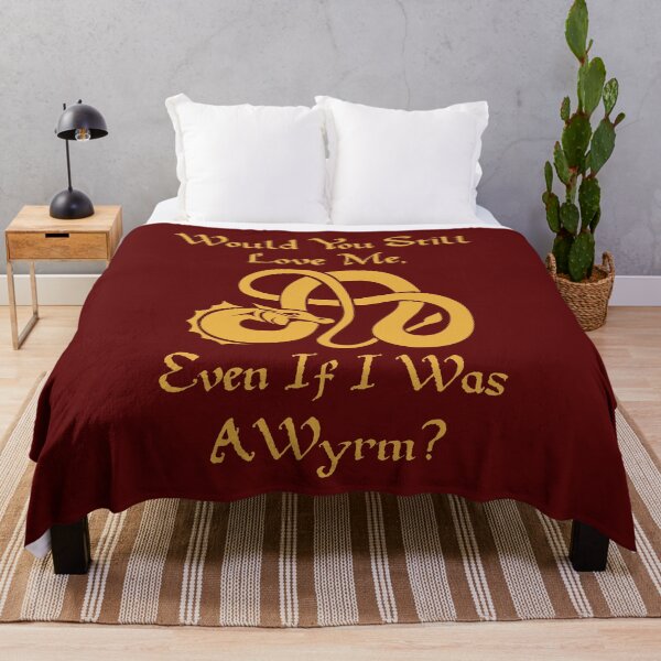 Item preview, “Would You Still Love Me If I Was A Wyrm?” Gold on Red designed and sold by Vileprint.