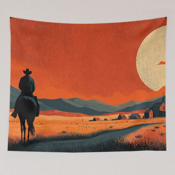 Item preview, The Long Shadow Cowboy Art designed and sold by Cosmic Cactus.