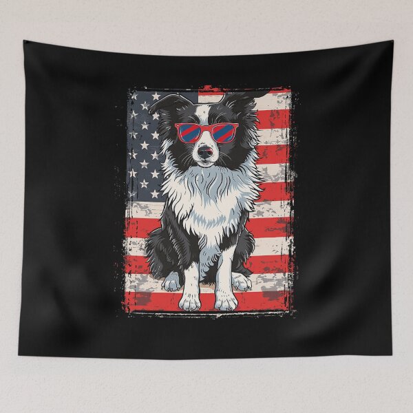 Item preview, Funny Border Collie 4th July USA Flag America Mom Dad Kids designed and sold by rafaeltto.