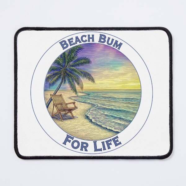 Item preview, Beach Bum for Life | Tropical Sunset Beach Badge Sticker designed and sold by DonnaRaine.