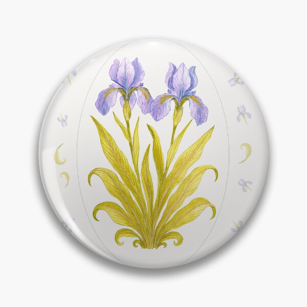 Item preview, Iris Medallion Pattern – Elegant Botanical Floral on Silk Cream designed and sold by Piret Victoria Ribas.