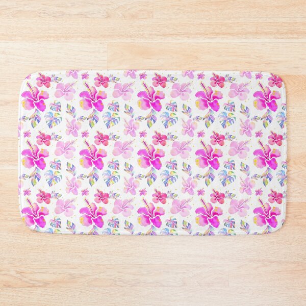 Item preview, Pink Hibiscus Dense Floral Pattern – Tropical Watercolor Leaves designed and sold by Piret Victoria Ribas.