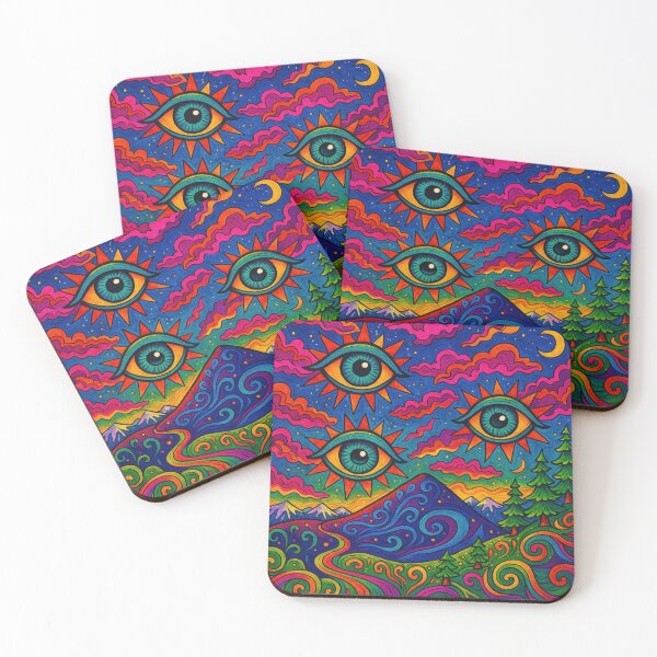 Item preview, Lab Visions 78: Psychedelic All Seeing Eyes Mountain Landscape designed and sold by The Psychedelic Anarchist.