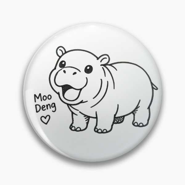 Item preview, Moo Deng Baby Hippo Thailand Drawing designed and sold by xcore.