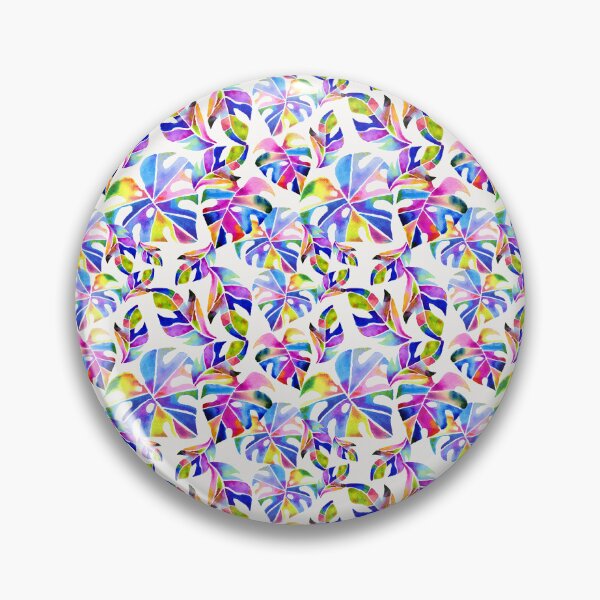 Item preview, Vibrant Watercolor Tropical Leaves – Rainbow Monstera Pattern (S) designed and sold by Piret Victoria Ribas.