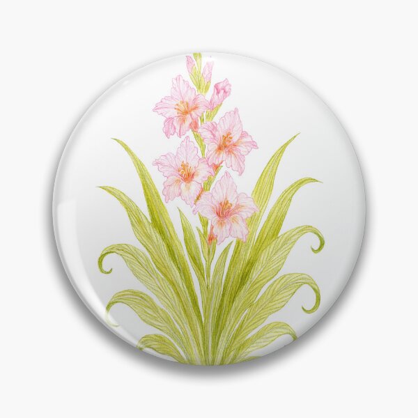 Item preview, Blossom of Quiet Grace – Pink Gladiolus Botanical Illustration designed and sold by Piret Victoria Ribas.