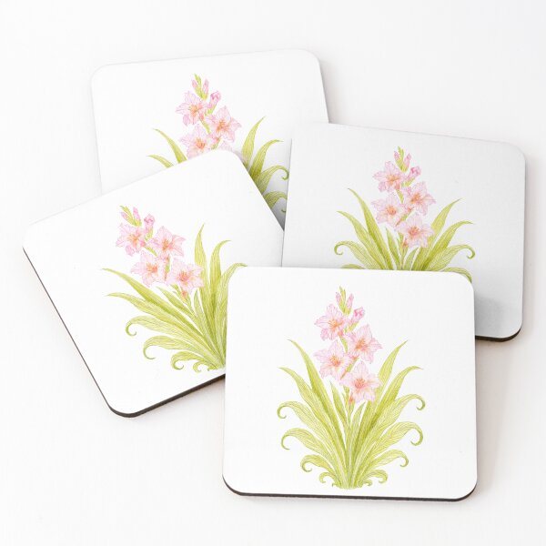 Item preview, Blossom of Quiet Grace – Pink Gladiolus Botanical Illustration designed and sold by Piret Victoria Ribas.