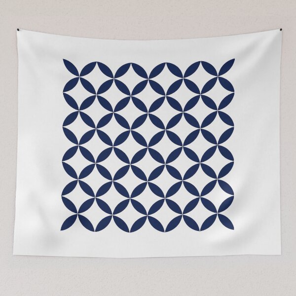 Item preview, Minimal Shippo Circle Geometric Navy Pattern designed and sold by J-Style Lab.