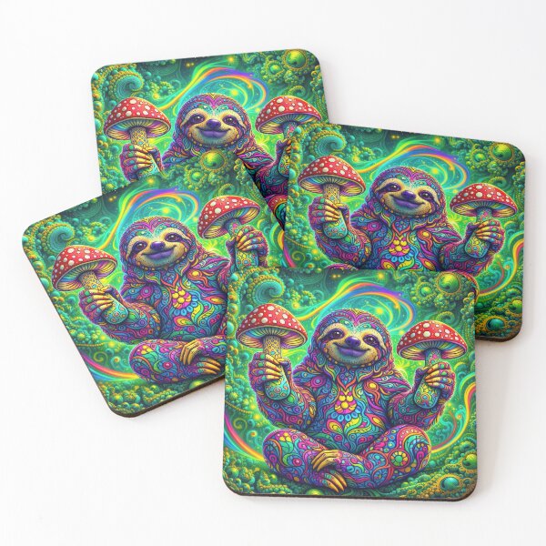 Item preview, Lab Visions 80: Psychedelic Sloth With Amanita Mushrooms designed and sold by The Psychedelic Anarchist.