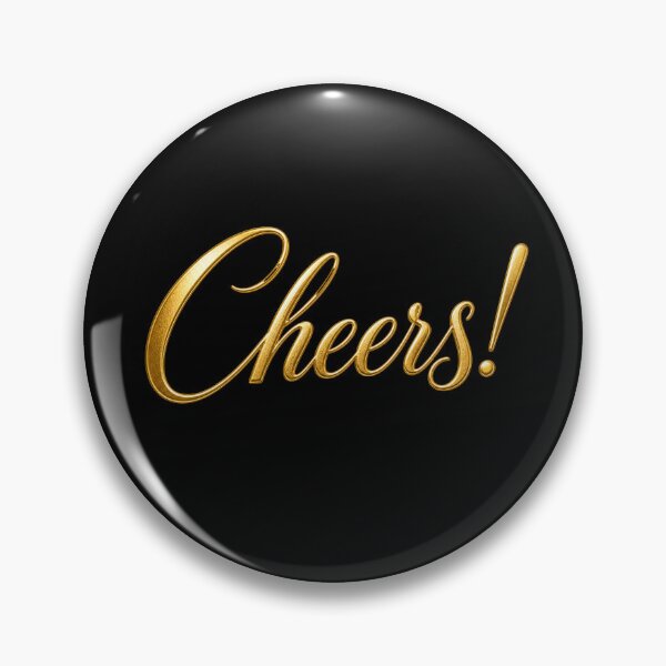 Item preview, Cheers - Gold Script Typography Design designed and sold by Myra365Art.