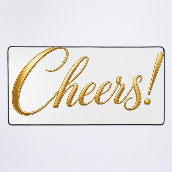 Item preview, Cheers - Gold Script Typography Design designed and sold by Myra365Art.