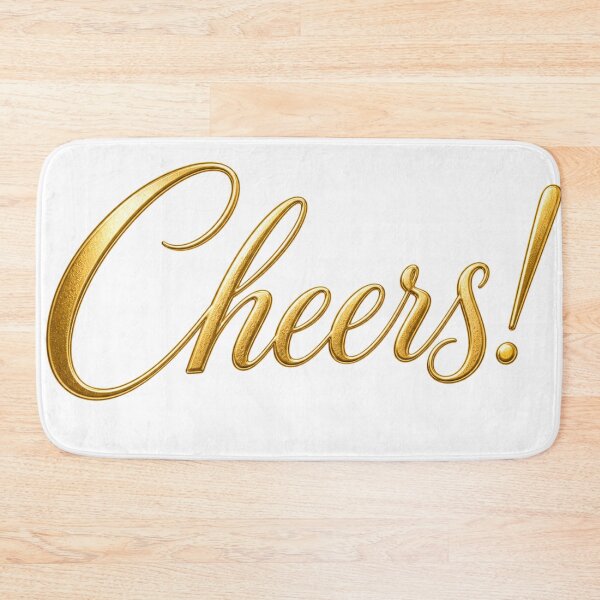 Item preview, Cheers - Gold Script Typography Design designed and sold by Myra365Art.