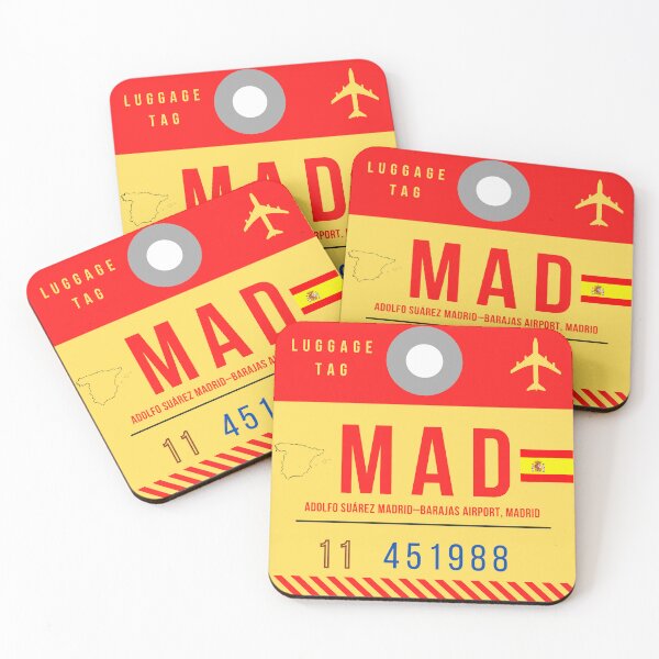 Item preview, MAD - Adolfo Suarez-Barajas - Madrid Int'l Airport decorative luggage tag designed and sold by HMBPHOTO.