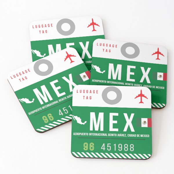 Item preview, MEX - Aeropuerto Internacional Benito Juarez decorative luggage tag designed and sold by HMBPHOTO.
