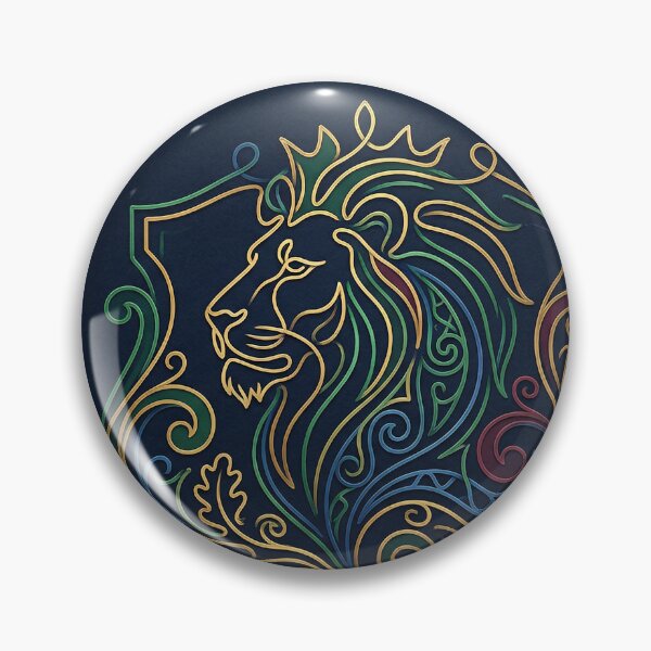 Item preview, Neon Lion Crest Heraldic Line Art designed and sold by PixorStudio.