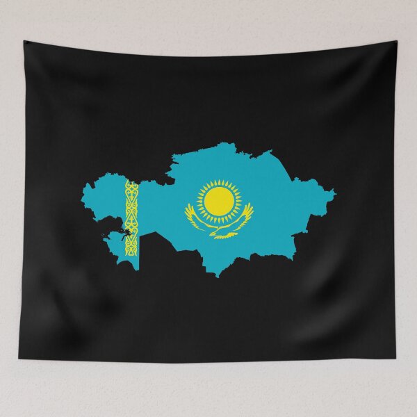 Item preview, Flag Map of Kazakhstan  designed and sold by DreamBrushy.