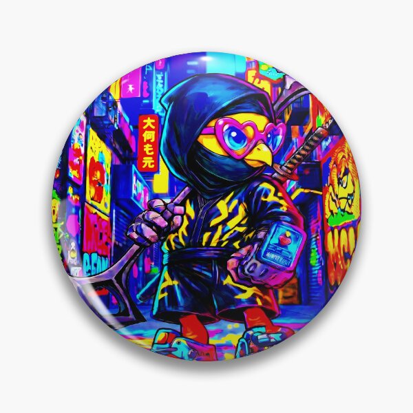 Item preview, Neon Ninja Stickers – Cyber Samurai Mini Scenes & Glow Art Designs designed and sold by Cyber-ART-Studio.