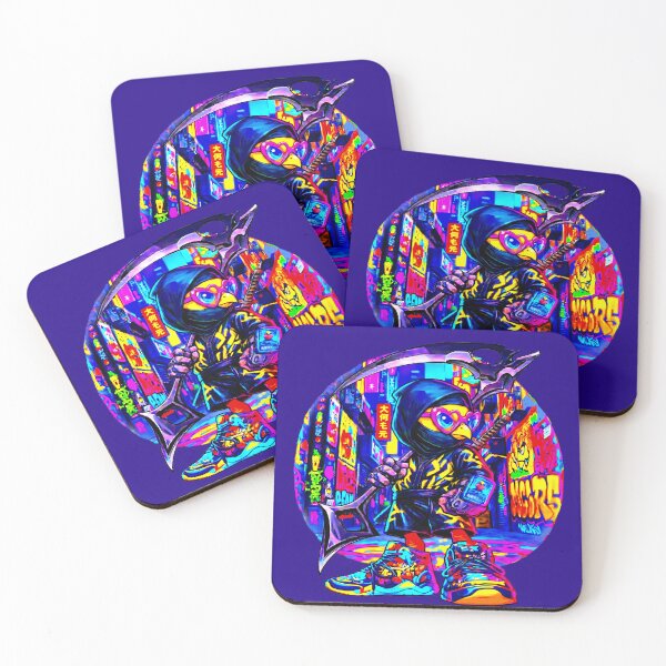 Item preview, Neon Ninja Stickers – Cyber Samurai Mini Scenes & Glow Art Designs designed and sold by Cyber-ART-Studio.