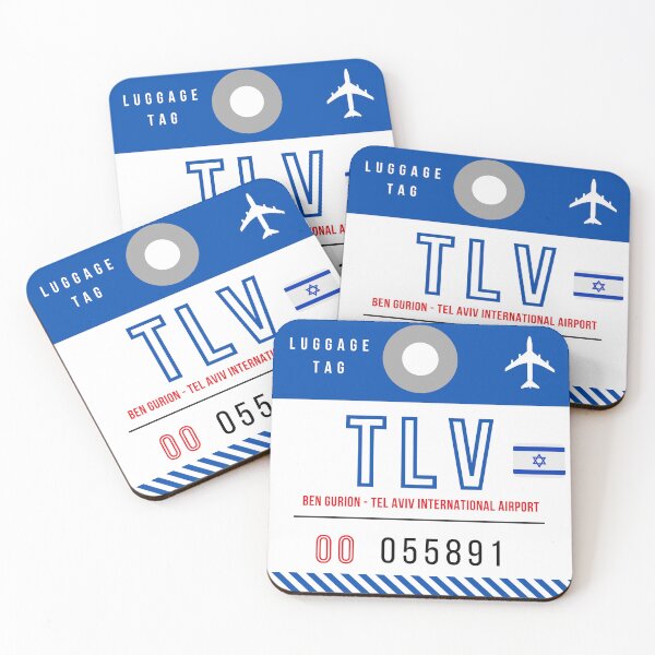 Item preview, TLV - Ben Gurion Tel Aviv Int'l Airport decorative luggage tag designed and sold by HMBPHOTO.