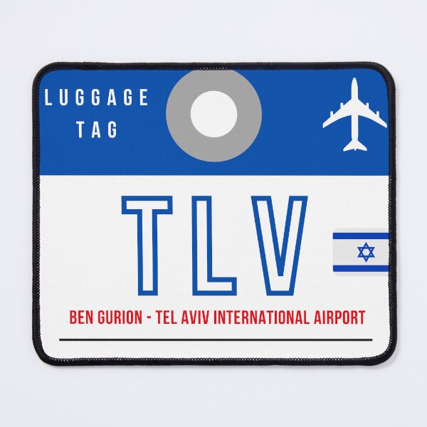 Item preview, TLV - Ben Gurion Tel Aviv Int'l Airport decorative luggage tag designed and sold by HMBPHOTO.