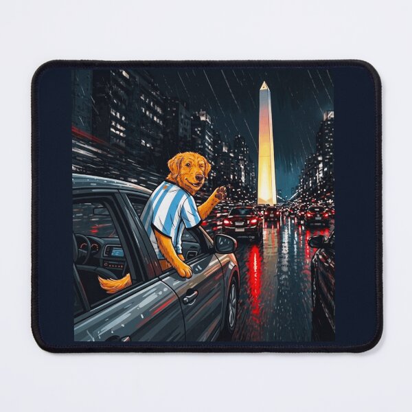 Item preview, Argentine dog at the Obelisk at night designed and sold by DanBral23.