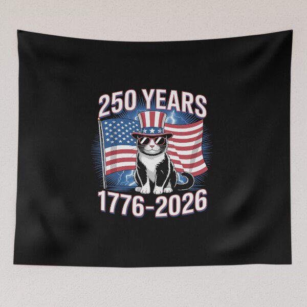 Item preview, 250 Years 250th Anniversary USA Cat American Flag 4th July designed and sold by BlassmausArt.