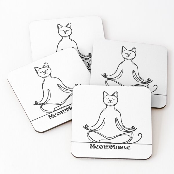 Item preview, MeowMaste Yoga Cat Line Art designed and sold by SandyCandyLab.