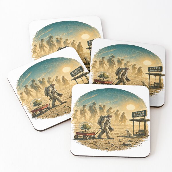 Item preview, Astronaut Earth Final Departure Space Art designed and sold by InkNovaLab.