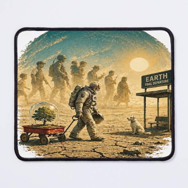 Item preview, Astronaut Earth Final Departure Space Art designed and sold by InkNovaLab.