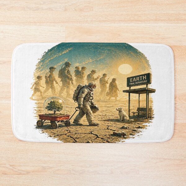 Item preview, Astronaut Earth Final Departure Space Art designed and sold by InkNovaLab.
