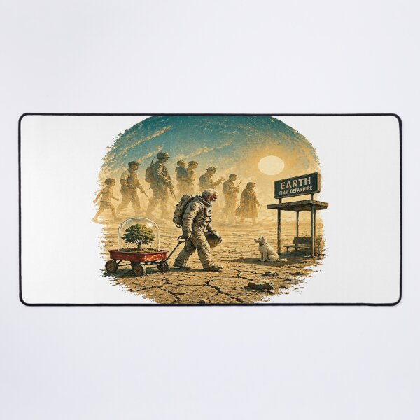 Item preview, Astronaut Earth Final Departure Space Art designed and sold by InkNovaLab.