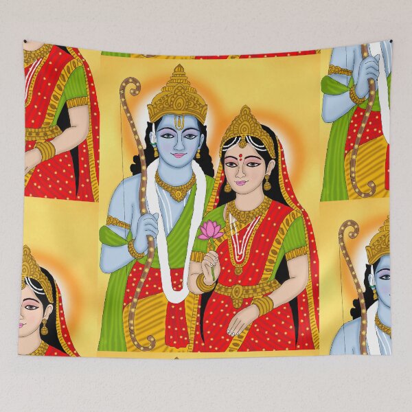 Item preview, Sita Ram Divine Artwork – Sacred Hindu Devotional Couple Illustration designed and sold by Harshit_Digital_Arts.