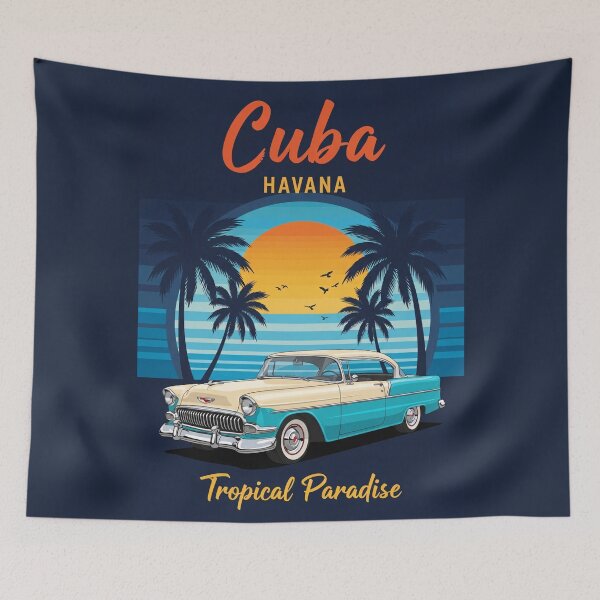 Item preview, Vintage Cuba Havana Tropical Travel Poster designed and sold by PixorStudio.