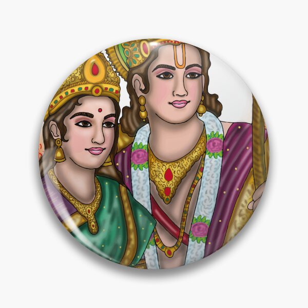 Item preview, Ram Sita Mythological Artwork – Hindu Spiritual Love Art Design designed and sold by Harshit_Digital_Arts.