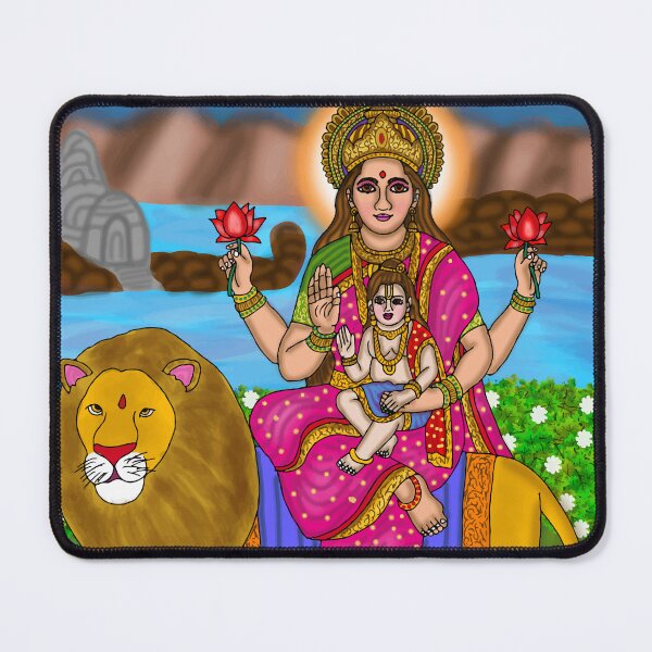Item preview, Goddess Skandamata Artwork – Navdurga Divine Mother Illustration designed and sold by Harshit_Digital_Arts.