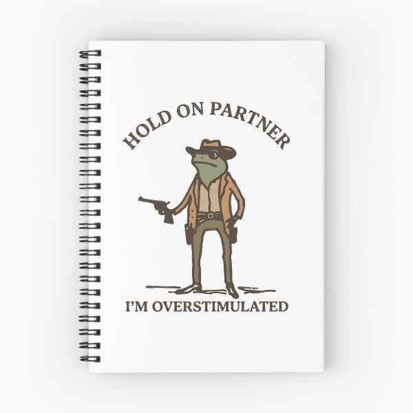 Item preview, Funny Frog Cowboy Hold On Partner I’m Overstimulated T-Shirt – Retro Western Sarcastic Humor designed and sold by DIRTYSKETCHH.