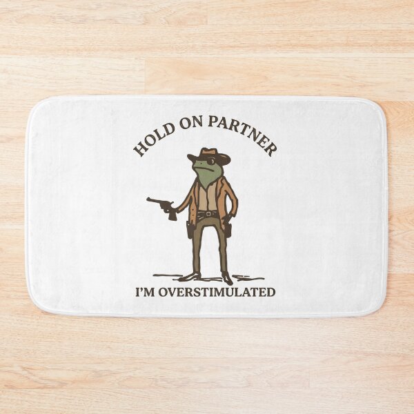 Item preview, Funny Frog Cowboy Hold On Partner I’m Overstimulated T-Shirt – Retro Western Sarcastic Humor designed and sold by DIRTYSKETCHH.