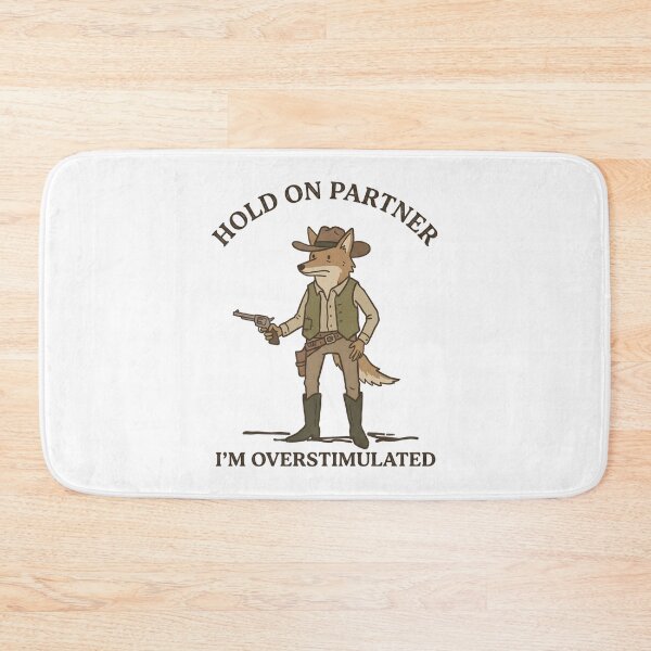 Item preview, Funny Cat Cowboy Hold On Partner I’m Overstimulated T-Shirt – Retro Western Sarcastic Humor designed and sold by DIRTYSKETCHH.