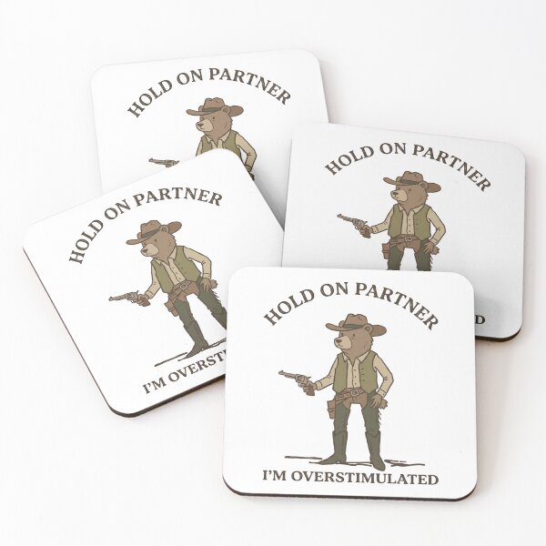 Item preview, Funny Bear Cowboy Hold On Partner I’m Overstimulated T-Shirt – Retro Western Sarcastic Humor designed and sold by DIRTYSKETCHH.